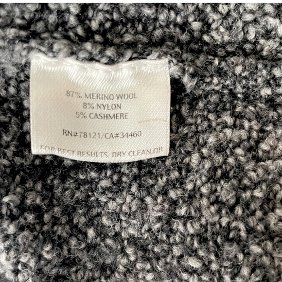 Eileen Fisher Wool Knit Boucle Cardigan, Marled Black/Grey, Size M - Picture 7 of 8